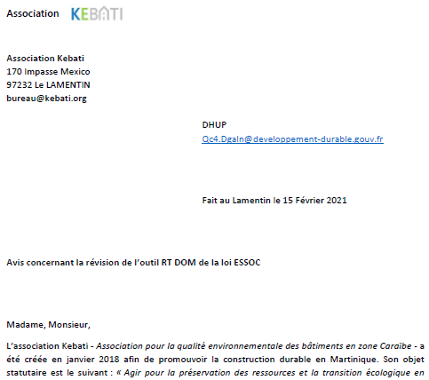 Révision de la RTAA DOM (Loi Essoc) | Contributions